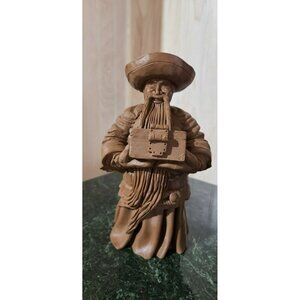 Vintage Pecan Resin Old World hand carved figurine.  Detailed!!